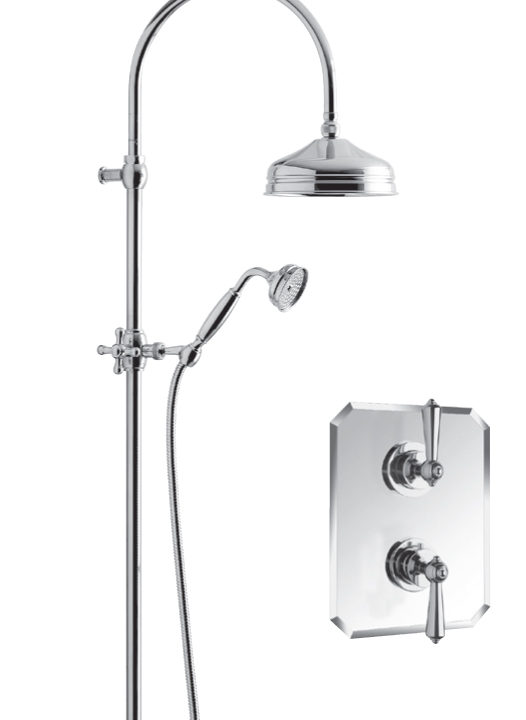 Disegno London SYSTEM 36LL 1/2” Traditional Valve. Shower Column with Traditional Head
