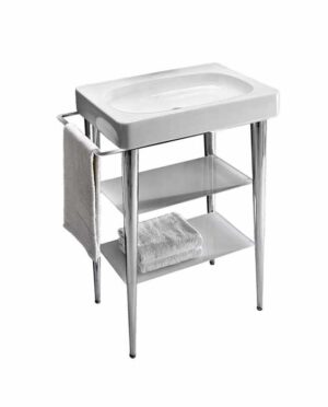 FUSION 65 DELUXE + · cod L137 Washbasin with metal console and stand in glass