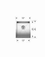 BLANCO PRECISION U 3/4 Stainless Steel sink