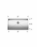 BLANCO RADIUS 10 U SUPER SINGLE Stainless Steel sink