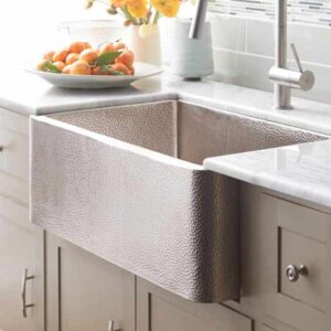 Farmhouse 33 in Brushed Nickel 33-Inch Apron-Front Kitchen Sink