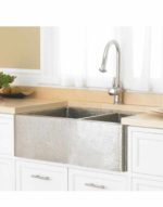 Farmhouse Duet in Brushed Nickel 33" Double-Bowl Apron-Front Kitchen Sink