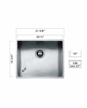 Oaks 0153B6 Radius 10 Pyper Undermount Kitchen Sink