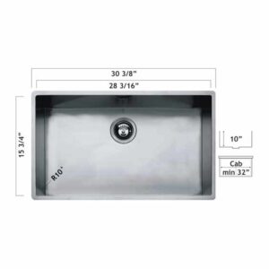 Oaks 0153B8 Radius 10 Pyper Undermount Kitchen Sink