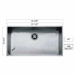 Oaks 0153B7 Radius 10 Pyper Undermount Kitchen Sink