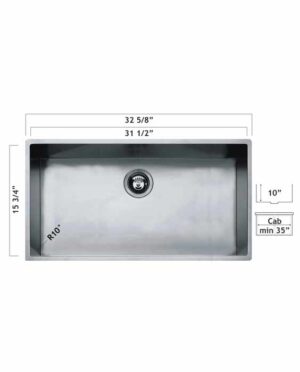 Oaks 0153B7 Radius 10 Pyper Undermount Kitchen Sink
