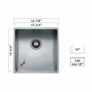 Oaks 0153B2 Radius 10 Pyper Undermount Kitchen Sink