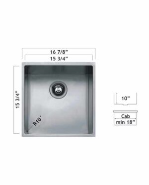 Oaks 0153B2 Radius 10 Pyper Undermount Kitchen Sink