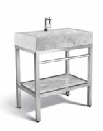 VMS-030 + LMS-030 - 30" Marble and steel bathroom vanity unit