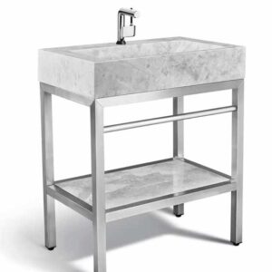 VMS-030 + LMS-030 - 30" Marble and steel bathroom vanity unit