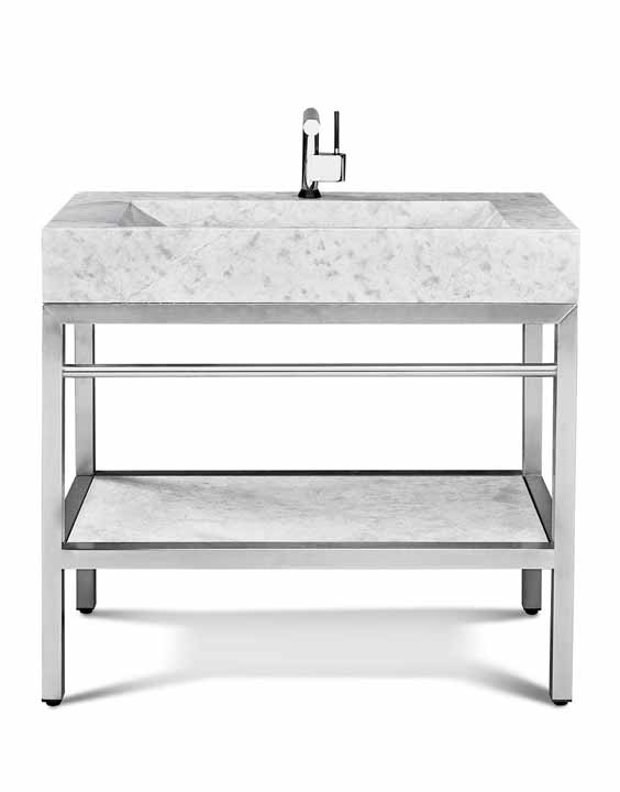 Unik Vanity Unik Stone VMS 039 LMS 039 39 Marble and steel 