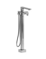 coaxial floor-mount tub filler with hand shower trim