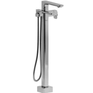 coaxial floor-mount tub filler with hand shower trim