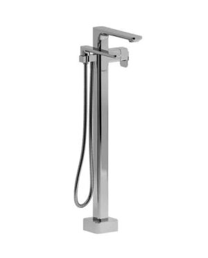 coaxial floor-mount tub filler with hand shower trim