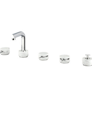 AQUABRASS MARMO- UR06BC/UR06NM 5PC DECK MOUNT TUBFILLER WITH DIVERTER & HANDSHOWER