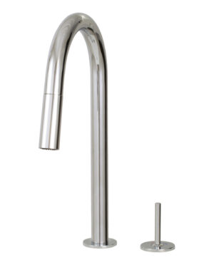 AQUABRASS QUINOA JOY SLIM - 6045J PULL-DOWN DUAL STREAM KITCHEN FAUCET WITH SIDE JOYSTICK