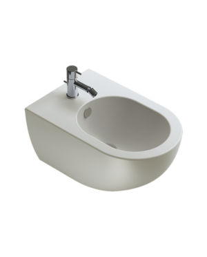 Wall-hung single-hole bidet.