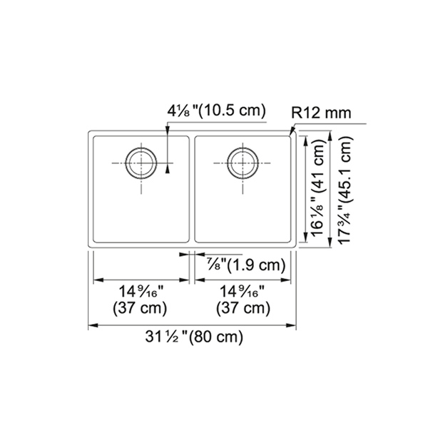 FRANKE CUBE - CUX120-CA UNDERMOUNT STAINLESS STEEL SINK - Image 2