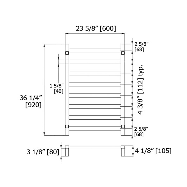 Laloo 8 Bar Towel Warmer ETW84-2 - Image 2