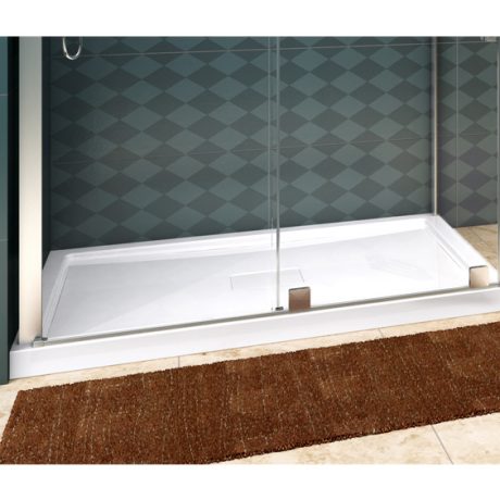 ZITTA ALCOVE ACRYLIC SHOWER BASE WITH END DRAIN