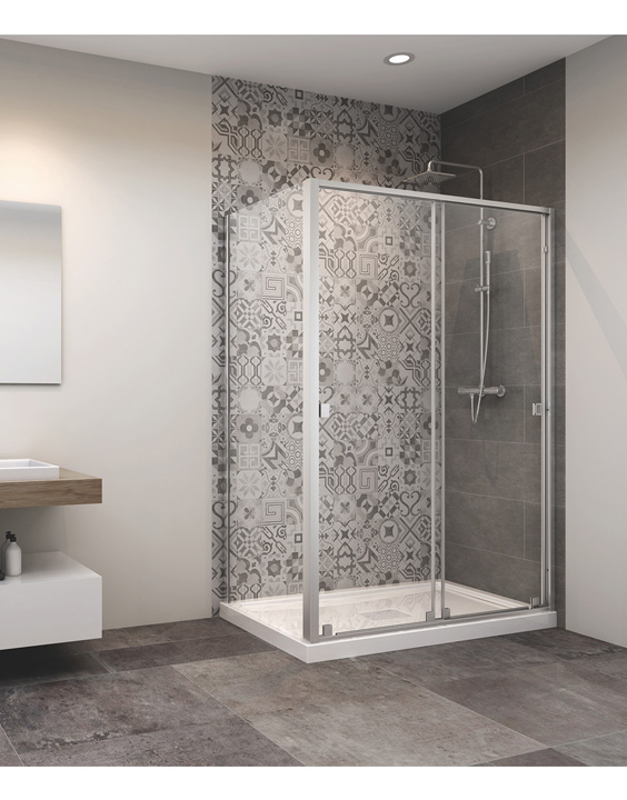 ZITTA GLAX - BYPASS SLIDING SHOWER DOOR WITH RETURN PANEL