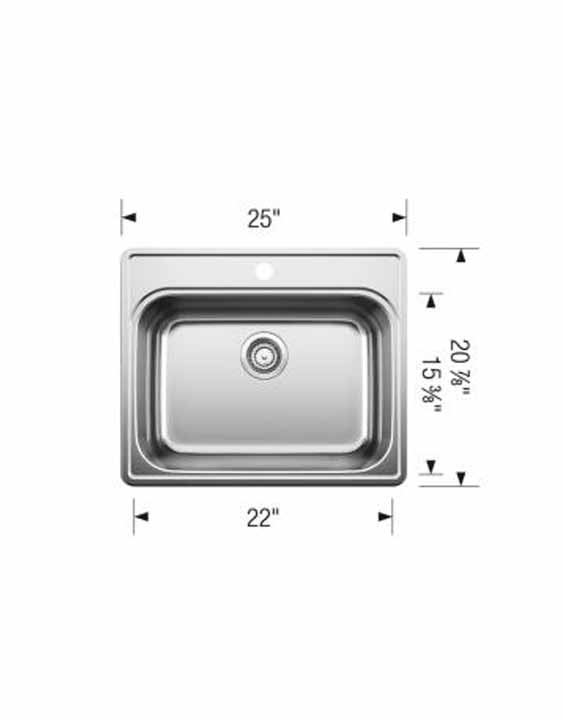 BLANCO ESSENTIAL 1 (1 Hole) Stainless Steel sink - Image 2