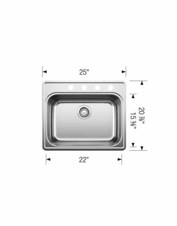 BLANCO ESSENTIAL 1 (4 Hole) Stainless Steel sink - Image 2