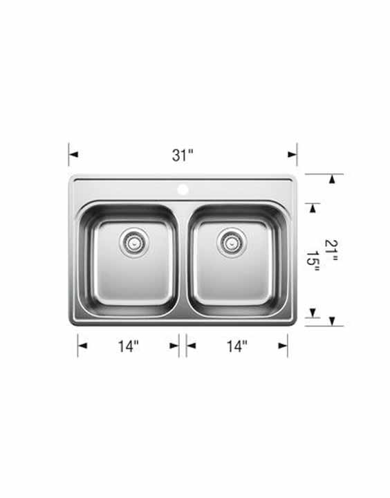 BLANCO ESSENTIAL 2 (1 Hole) Stainless Steel sink - Image 2