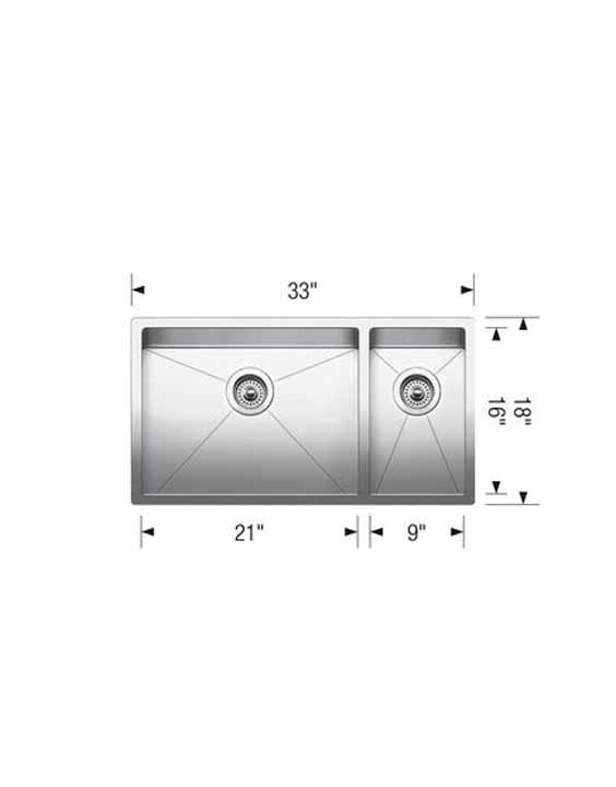 BLANCO RADIUS 10 U 1 1/2 Stainless Steel sink - Image 2