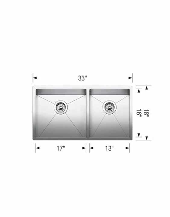 BLANCO RADIUS 10 U 1 3/4 Stainless Steel sink - Image 2
