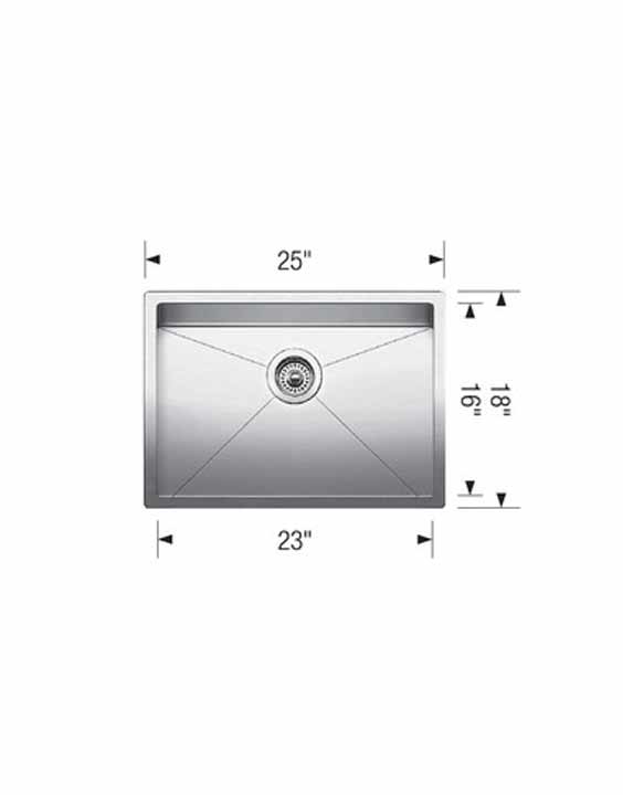 BLANCO RADIUS 10 U LARGE Stainless Steel sink - Image 2