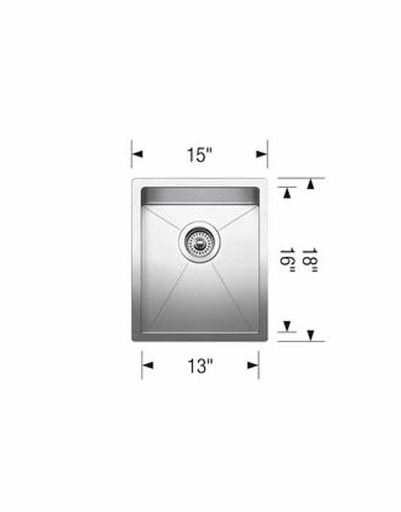 BLANCO RADIUS 10 U SMALL BAR Stainless Steel sink - Image 2