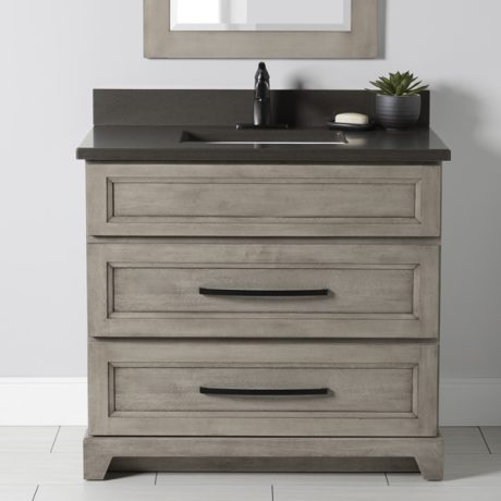 ROCK SOLID 30″/36″ X 22″ DRESSER STYLE VANITY WITH GRANITE/QUARTZ COUNTER TOP