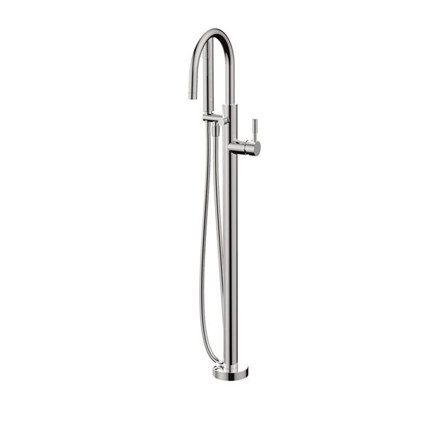 AQUABRASS GEO - 27N84 FLOOR MOUNT TUBFILLER WITH HAND SHOWER