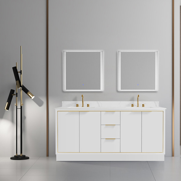 BAGNO ITALIA GENEVA 60″/72″ X 22″ VANITY WITH QUARTZ COUNTERTOP