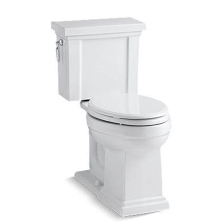 Kohler Tresham® Comfort Height® two-piece elongated 1.28 gpf toilet with AquaPiston® flush technology and left-hand trip lever - K-3950