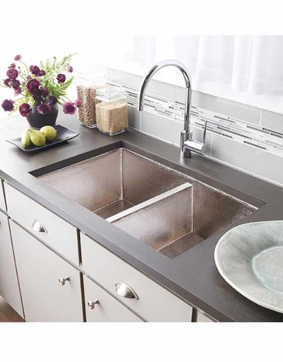 Native Trails - Cocina Duet Double-bowl hammered copper undermount kitchen sink - Image 2