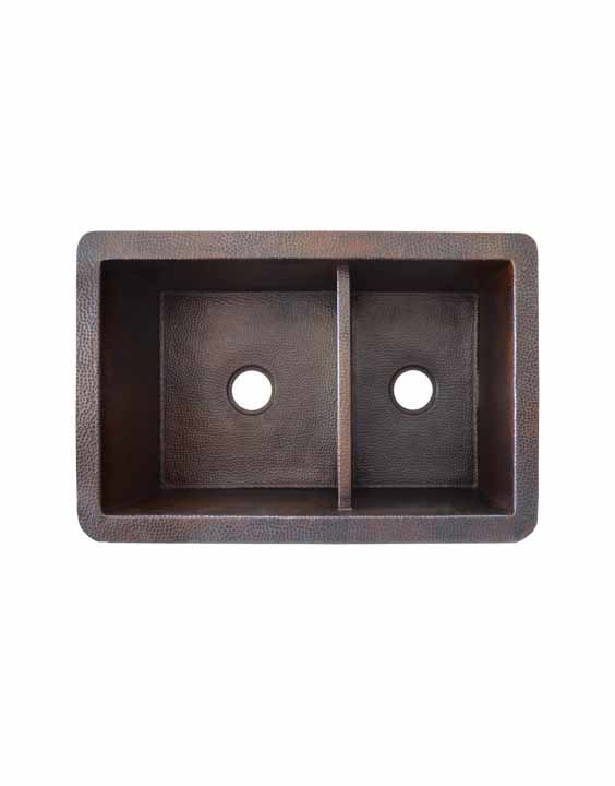 Native Trails - Cocina Duet Double-bowl hammered copper undermount kitchen sink - Image 3