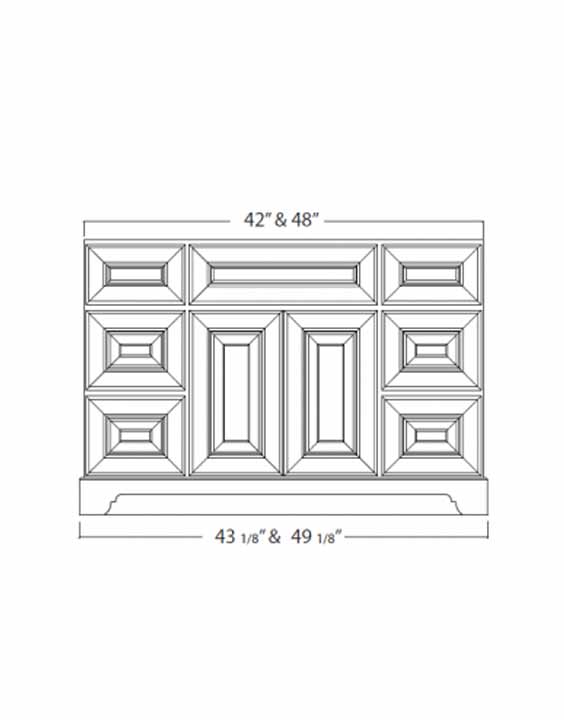 ROCK SOLID 42"/48"/54"/60" X 22" VANITY WITH GRANITE/QUARTZ COUNTER TOP - Image 2