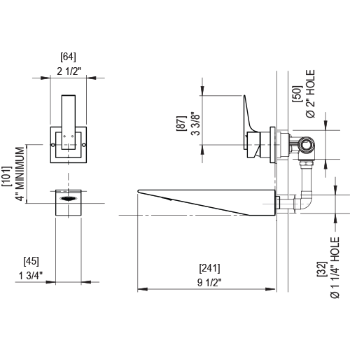 Rubinet - 1JRSL WALL MOUNT SINGLE CONTROL LAV (LESS DRAIN) - Image 2