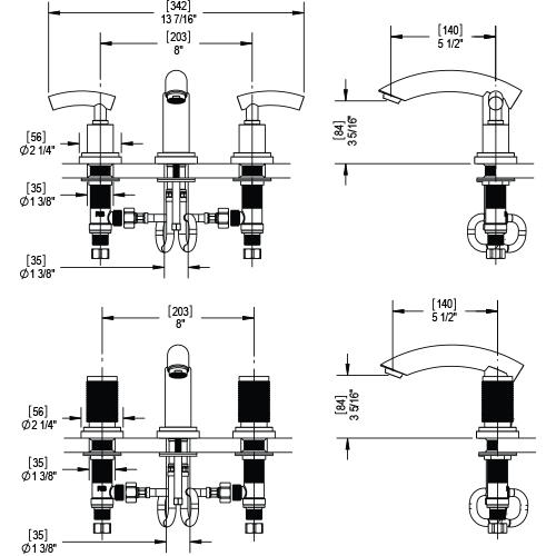 Rubinet - 1AHOL WIDESPREAD LAV SET (LESS DRAIN) - Image 2