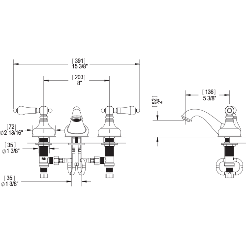 Rubinet - 1ARML WIDESPREAD LAV SET (LESS DRAIN) - Image 2