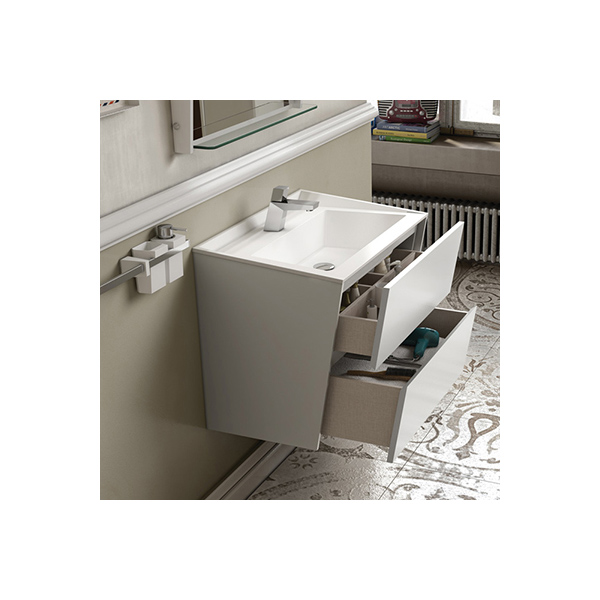 SONIA SCALENE 28" (70CM) WALL HUNG VANITY WITH SOLID SURFACE COUNTER TOP - Image 3