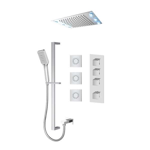 TENZO SLICK - SLT43-592438-CR THERMOSTATIC SHOWER KIT WITH BODY JETS
