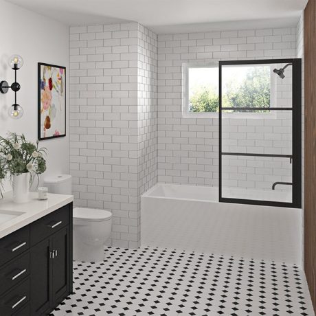 ZITTA STEEL - IN-LINE/ALCOVE BATHTUB SCREEN