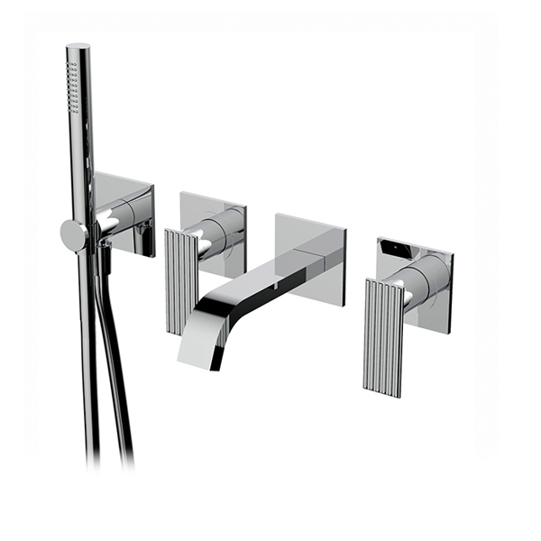 AQUABRASS TOSCA- 34004 WALLMOUNT TUB FILLER WITH HANDSHOWER