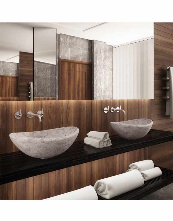 Unik Stone LMS-010 - 22" Ice marble sink