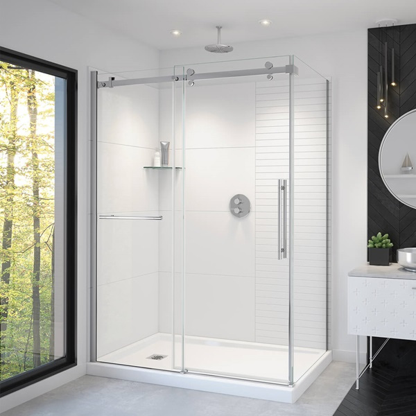 MAAX VELA - CORNER SLIDING SHOWER DOOR WITH RETURN PANEL