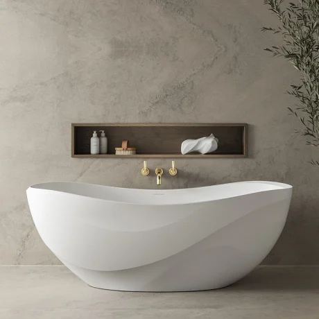 Victoria Albert Seros 1 Freestanding Soaking Bathtub With Curved Rim – 65″ X 30″