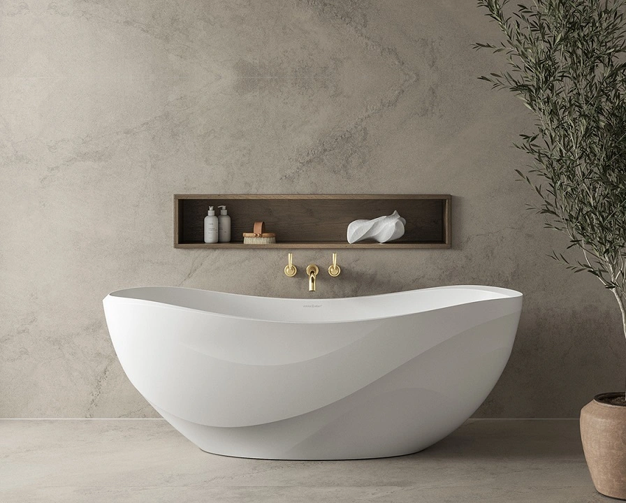 Victoria Albert Seros 1 Freestanding Soaking Bathtub With Curved Rim – 65″ X 30″